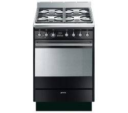 SMEG  SUK61MBL8 Dual Fuel Cooker - Gloss Black